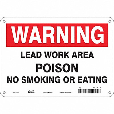 CONDOR 473N44 J8395 Safety Sign 7 in x 10 in Polyethylene