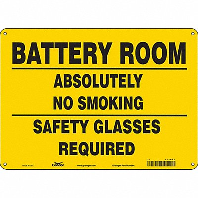 CONDOR 473N67 Safety Sign 10 inx14 in Aluminum