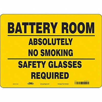 CONDOR 473N71 Safety Sign 10 inx14 in Vinyl