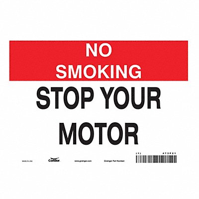 CONDOR 473P21 Safety Sign 7 in x 10 in Vinyl