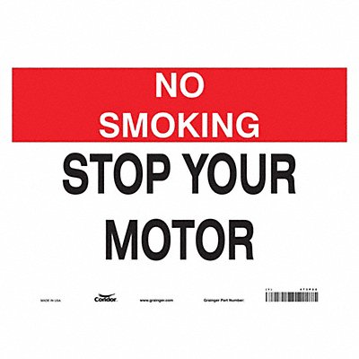 CONDOR 473P22 Safety Sign 10 inx14 in Vinyl