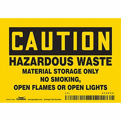 CONDOR 473P35 Safety Sign 3.5in x 5in Vinyl