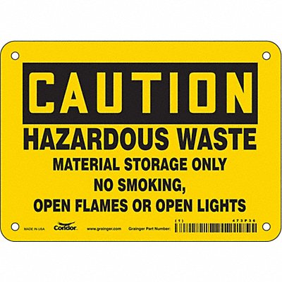 CONDOR 473P36 Safety Sign 5 inx7 in Vinyl