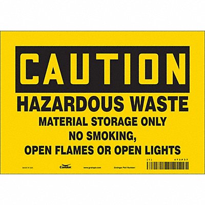 CONDOR 473P37 Safety Sign 7 inx10 in Vinyl