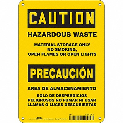 CONDOR 473P42 Safety Sign 10 in x 7 in Polyethylene