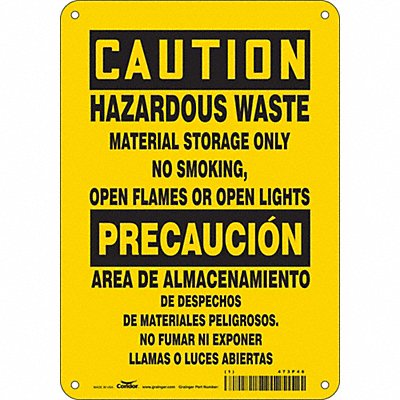 CONDOR 473P46 Safety Sign 10 in x 7 in Aluminum