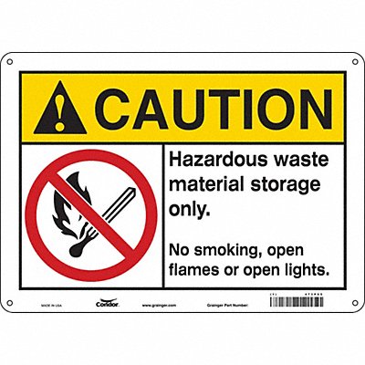 CONDOR 473P65 Safety Sign 10 inx14 in Polyethylene