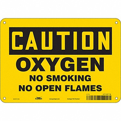 CONDOR 473P70 J8413 No Smoking Sign 7 in x 10 in Aluminum