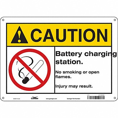 CONDOR 473P80 Safety Sign 10 inx14 in Polyethylene