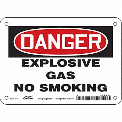CONDOR 473R05 Safety Sign 5 in x 7 in Vinyl