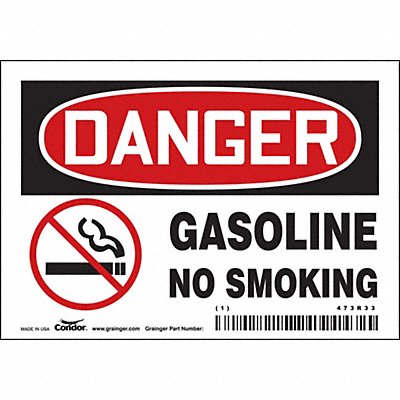 CONDOR 473R33 Safety Sign 3 1/2 inx5 in Vinyl