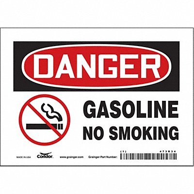 CONDOR 473R34 Safety Sign 5 inx7 in Vinyl