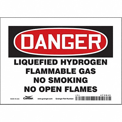 CONDOR 473R49 Safety Sign 5 in x 7 in Vinyl