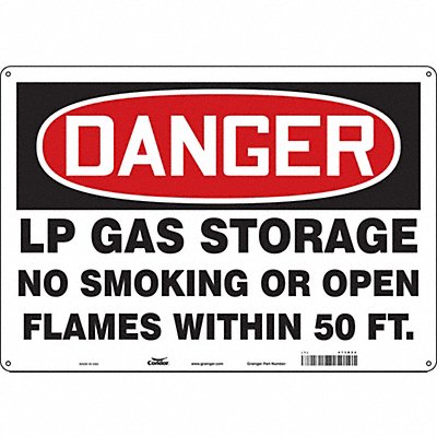 CONDOR 473R54 Safety Sign 14 inx20 in Aluminum