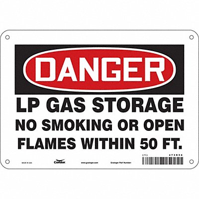 CONDOR 473R56 Safety Sign 7 inx10 in Polyethylene