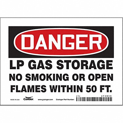 CONDOR 473R59 Safety Sign 5 inx7 in Vinyl