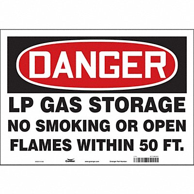 CONDOR 473R62 Safety Sign 14 inx20 in Vinyl