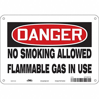 CONDOR 473R72 Safety Sign 7 in x 10 in Polyethylene
