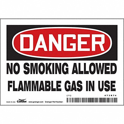 CONDOR 473R74 Safety Sign 3.5in x 5in Vinyl
