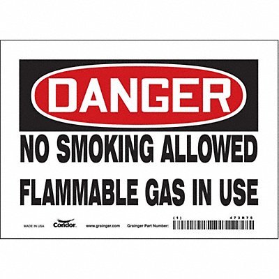 CONDOR 473R75 Safety Sign 5 in x 7 in Vinyl