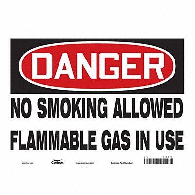 CONDOR 473R77 Safety Sign 10 in x 14 in Vinyl