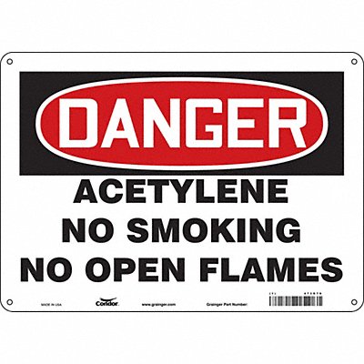 CONDOR 473R79 Safety Sign 10 inx14 in Aluminum
