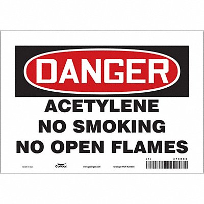 CONDOR 473R83 Safety Sign 7 inx10 in Vinyl