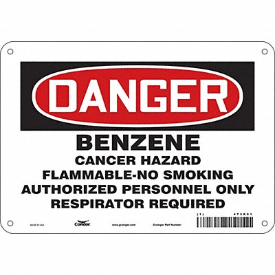 CONDOR 473R91 No Smoking Sign 7 in x 10 in Aluminum