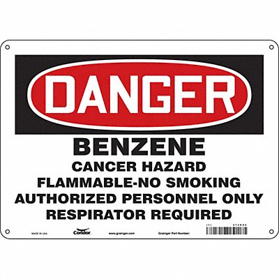 CONDOR 473R92 Safety Sign 10 in x 14 in Aluminum