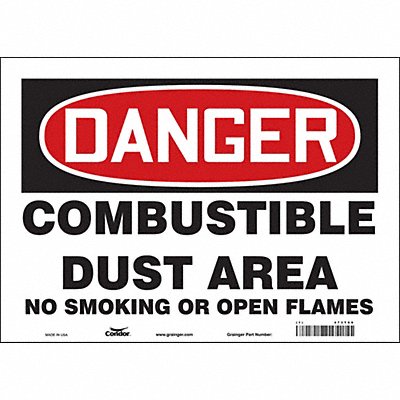 CONDOR 473T09 Safety Sign 10 inx14 in Vinyl