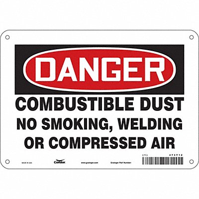 CONDOR 473T12 Safety Sign 7 in x 10 in Polyethylene