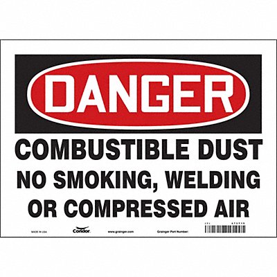 CONDOR 473T15 Safety Sign 10 inx14 in Vinyl
