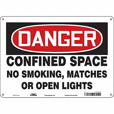 CONDOR 473T19 Safety Sign 10 in x 14 in Polyethylene