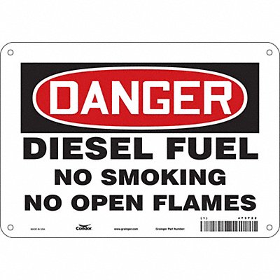 CONDOR 473T22 No Smoking Sign 7 in x 10 in Aluminum