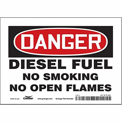 CONDOR 473T26 Safety Sign 5 inx7 in Vinyl