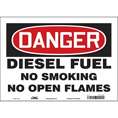 CONDOR 473T28 Safety Sign 10 inx14 in Vinyl