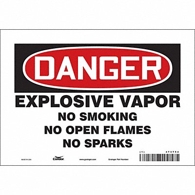 CONDOR 473T54 Safety Sign 7 inx10 in Vinyl