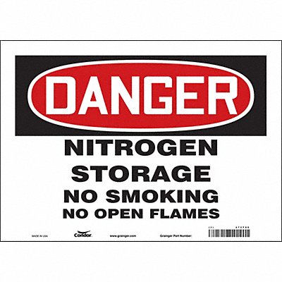 CONDOR 473T95 Safety Sign 10 in x 14 in Vinyl