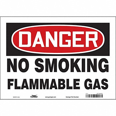 CONDOR 473U03 Safety Sign 10 inx14 in Vinyl