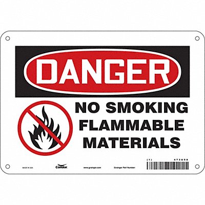 CONDOR 473U08 Safety Sign 7 in x 10 in Polyethylene