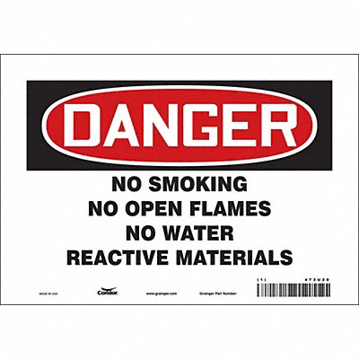 CONDOR 473U20 Safety Sign 7 in x 10 in Vinyl
