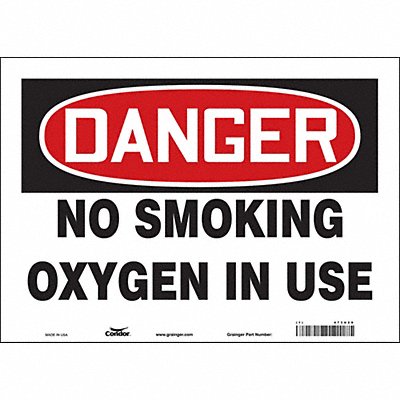 CONDOR 473U29 Safety Sign 10 inx14 in Vinyl