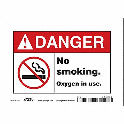 CONDOR 473U35 Safety Sign 5 inx7 in Vinyl