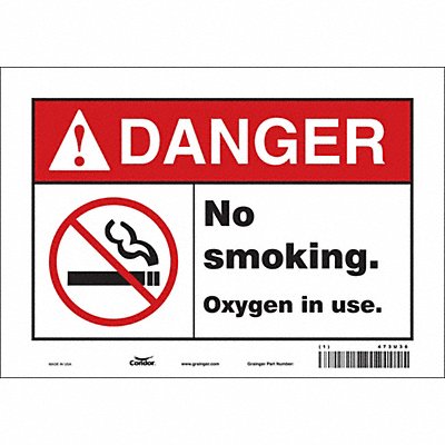 CONDOR 473U36 Safety Sign 7 inx10 in Vinyl