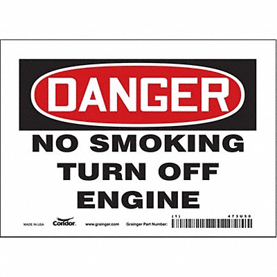 CONDOR 473U50 J8451 Safety Sign 5 in x 7 in Vinyl