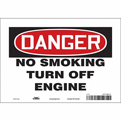 CONDOR 473U51 J8451 Safety Sign 7 inx10 in Vinyl