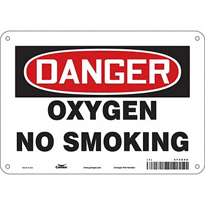 CONDOR 473U60 No Smoking Sign 7 in x 10 in Aluminum
