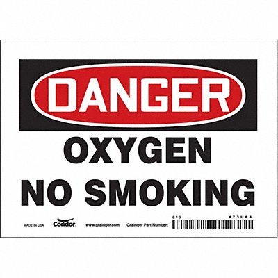 CONDOR 473U64 Safety Sign 5 in x 7 in Vinyl