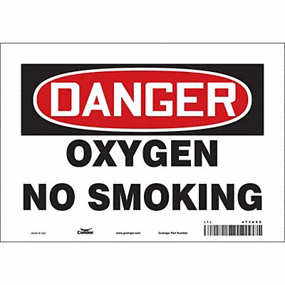 CONDOR 473U65 Safety Sign 7 in x 10 in Vinyl