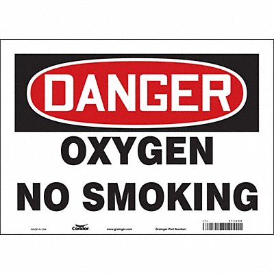 CONDOR 473U66 Safety Sign 10 in x 14 in Vinyl